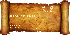 Kiszler Emil névjegykártya