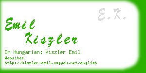 emil kiszler business card
